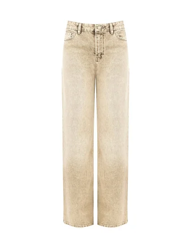 Rinascimento Bleached-Effect Palazzo Jeans