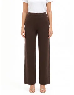 Pantalon palazzo en maille avec élastique à la taille – Rinascimento