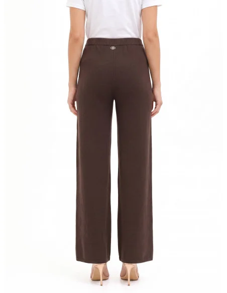 Rinascimento Knitted Palazzo Trousers with an Elasticated Waist