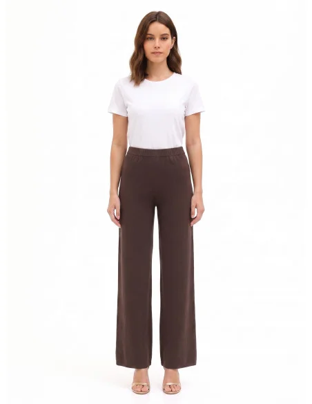 Rinascimento Knitted Palazzo Trousers with an Elasticated Waist