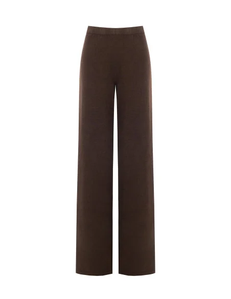 Pantalon palazzo en maille avec élastique à la taille – Rinascimento