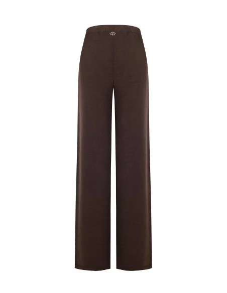 Rinascimento Knitted Palazzo Trousers with an Elasticated Waist