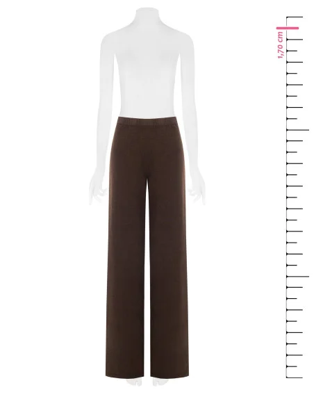 Pantalon palazzo en maille avec élastique à la taille – Rinascimento
