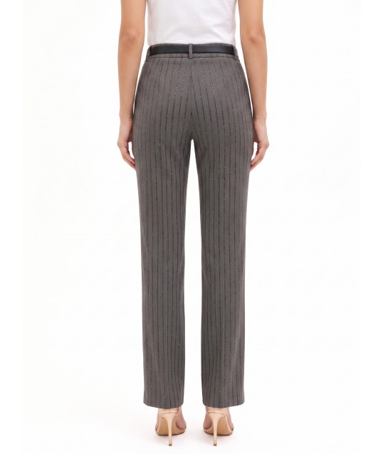 Pantaloni Dritti A Righe In Paillettes Rinascimento
