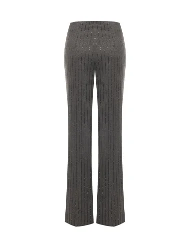 Rinascimento Straight-Leg Striped Sequinned Trousers