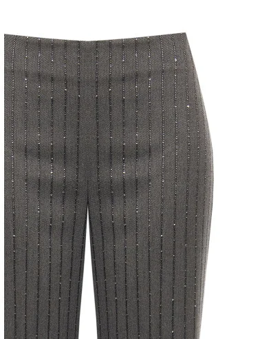 Pantaloni Dritti A Righe In Paillettes Rinascimento