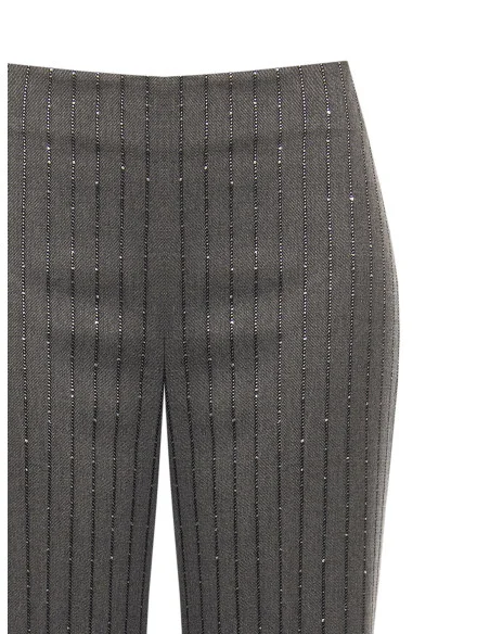 Rinascimento Straight-Leg Striped Sequinned Trousers