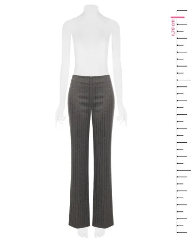 Pantaloni Dritti A Righe In Paillettes Rinascimento