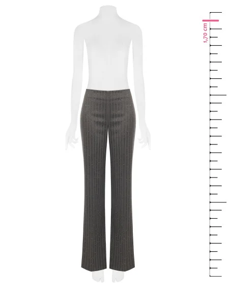 Rinascimento Straight-Leg Striped Sequinned Trousers