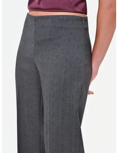 Pantalon ample en polyviscose avec strass « Rinascimento »