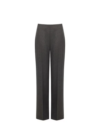 Wide-leg Polyviscose Trousers with Rhinestones by Rinascimento
