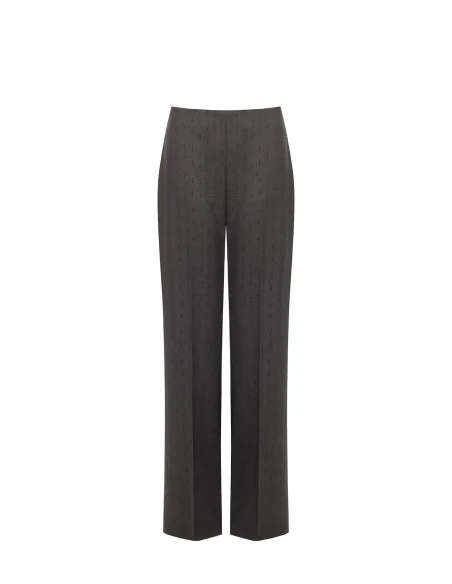 Pantaloni Larghi In Poliviscosa Con Strass Rinascimento