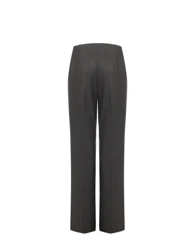 Wide-leg Polyviscose Trousers with Rhinestones by Rinascimento