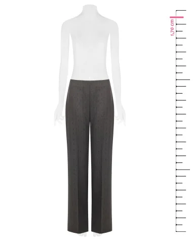 Pantaloni Larghi In Poliviscosa Con Strass Rinascimento