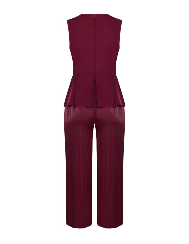 Curvy Palazzo Jumpsuit in Cadi Fabric and Laminated Satin by Rinascimento Curvy
