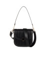 Rinascimento Pleated Faux Leather Shoulder Bag with 2 Removable Sho...