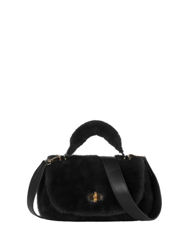 Faux Fur Handbag with Removable Shoulder Strap Rinascimento