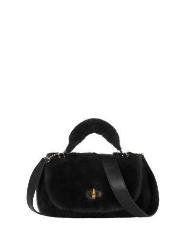 Faux Fur Handbag with Removable Shoulder Strap Rinascimento