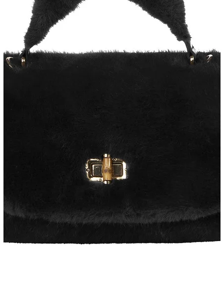 Faux Fur Handbag with Removable Shoulder Strap Rinascimento