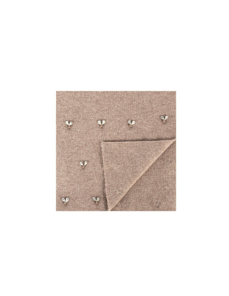 Écharpe en mélange de viscose et de laine, ornée de cristaux caboch...