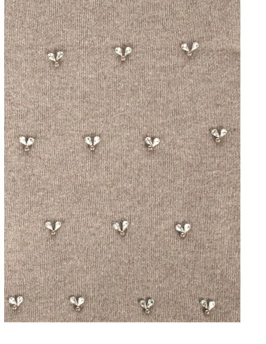 Écharpe en mélange de viscose et de laine avec cristaux cabochon Rinascimento