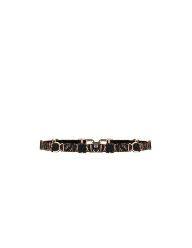 Slim, Stretch Belt with Rr Rinascimento Logo Buckles - Vestiti Firm...
