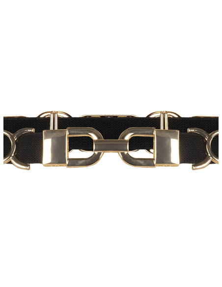 Slim, Stretch Belt with Rr Rinascimento Logo Buckles - Vestiti Firm...
