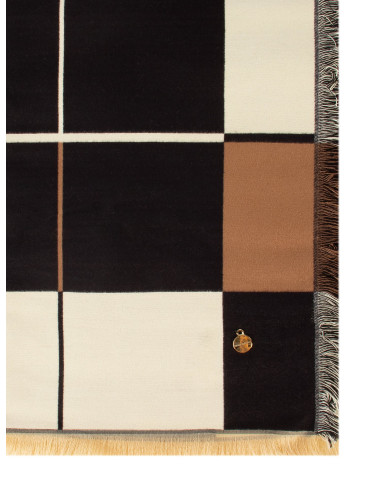 Rinascimento Tricolour Checked Viscose-Blend Scarf with Fringing - ...