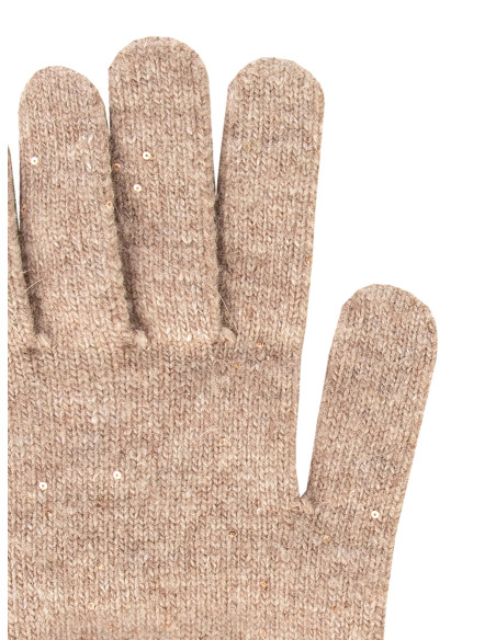 Viscose and Wool Blend Gloves with Micro Sequins – Rinascimento - V...