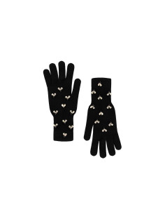 Viscose and Wool Blend Gloves with Rinascimento Cabochon Crystals -...
