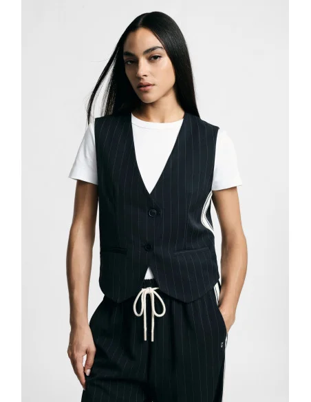 Gilet A Righe Con Chiusura A Due Bottoni Please