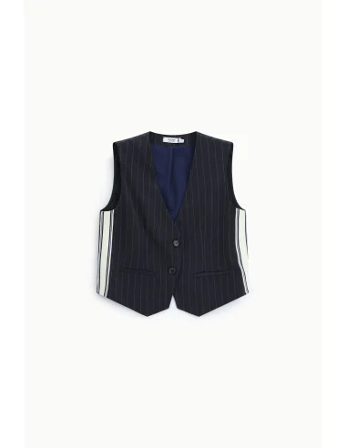 Gilet à rayures avec fermeture à deux boutons Please