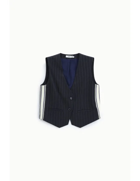 Gilet A Righe Con Chiusura A Due Bottoni Please