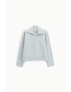Zip-up Cardigan with Polo Neck and Long Sleeves – Please 2