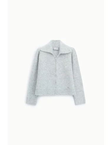 Cardigan Zip Con Collo Polo E Maniche Lunghe Please