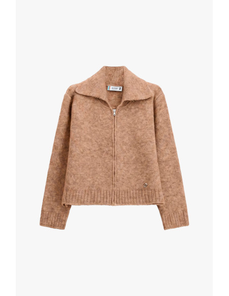 Cardigan Zip Con Collo Polo E Maniche Lunghe Please