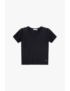 Please, a ribbed crew-neck top with short sleeves 2