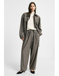 Pantalon palazzo à pinces et ceinture réglable Please