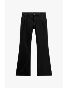Chino Please Flare-Fit Trousers with Flared Hem and Pockets