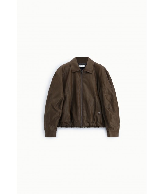 Leather Jacket Regular-Fit Collo Classico Zip Please