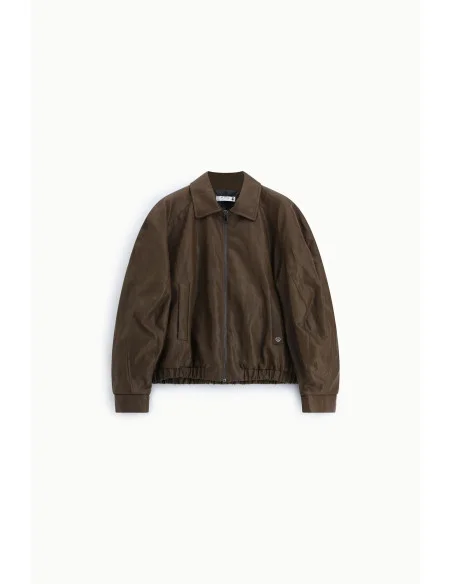 Leather Jacket Regular-Fit Collo Classico Zip Please