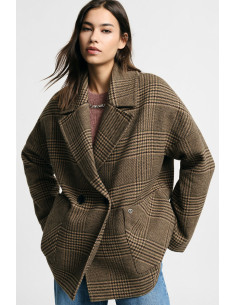Veste chemise oversize à carreaux avec fermeture croisée, Please