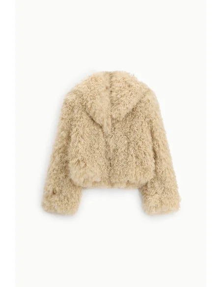 Eco-Fur Corta Con Colletto Ampio E Maniche Lunghe Please