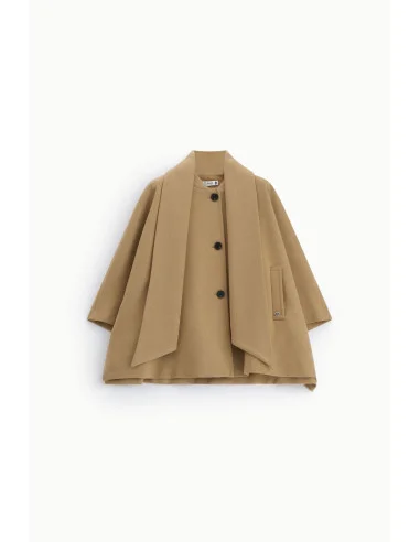 Manteau court sans manches avec écharpe et boutons, Please