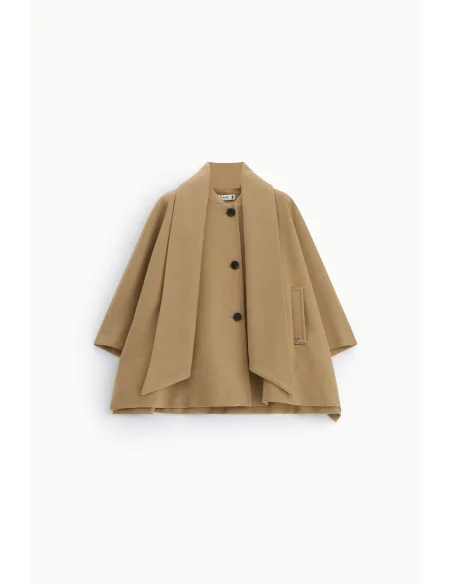 Manteau court sans manches avec écharpe et boutons, Please