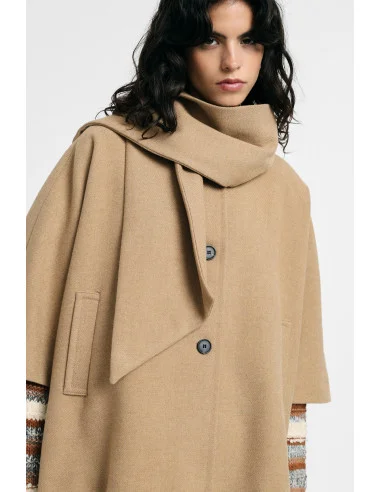 Manteau court sans manches avec écharpe et boutons, Please