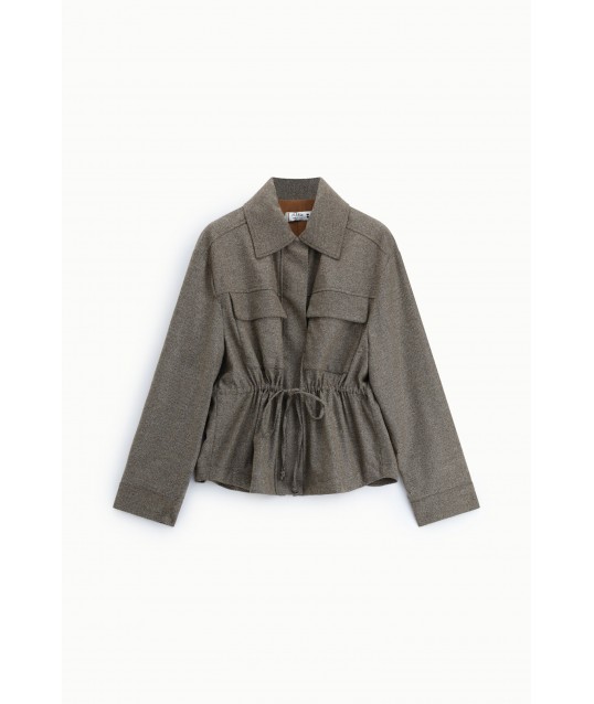 Veste-chemise avec fermeture éclair et poches avant, Please