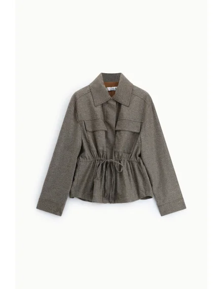 Shirt-style jacket with zip and front pockets – Please