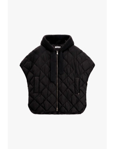 Veste courte matelassée avec fermeture éclair et capuche « Please »