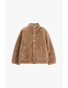 Eco-Fur Corta Con Bottoni E Tasche Laterali Please